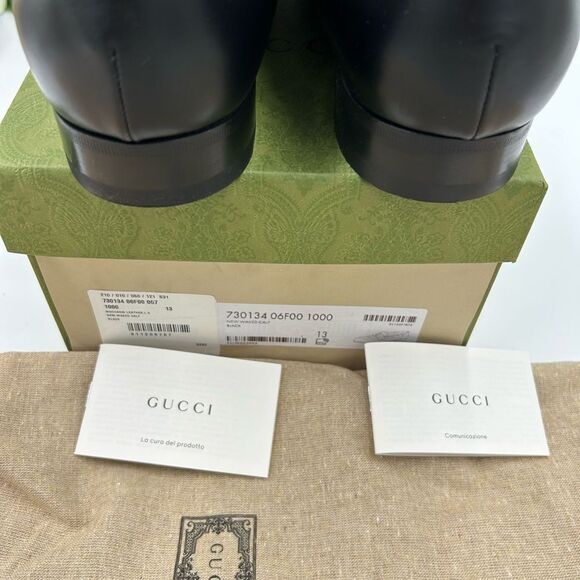 Men's Gucci interlocking G leather loafers size 13 made in Italy - Picture 9 of 11